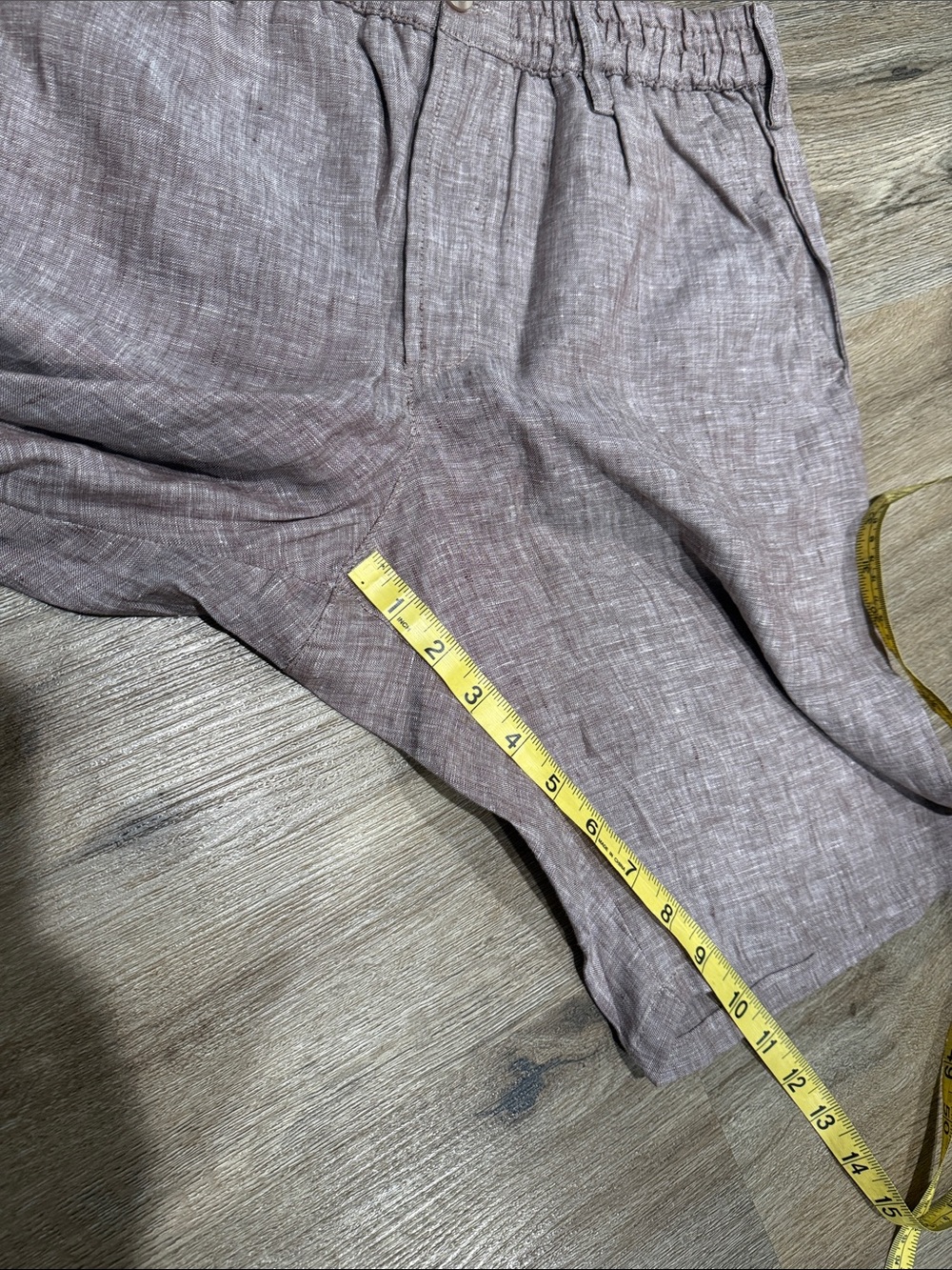 Linen Made in Italy Elastic Waist Bermuda Shorts in Brown - Unbranded - Picture 7 of 8